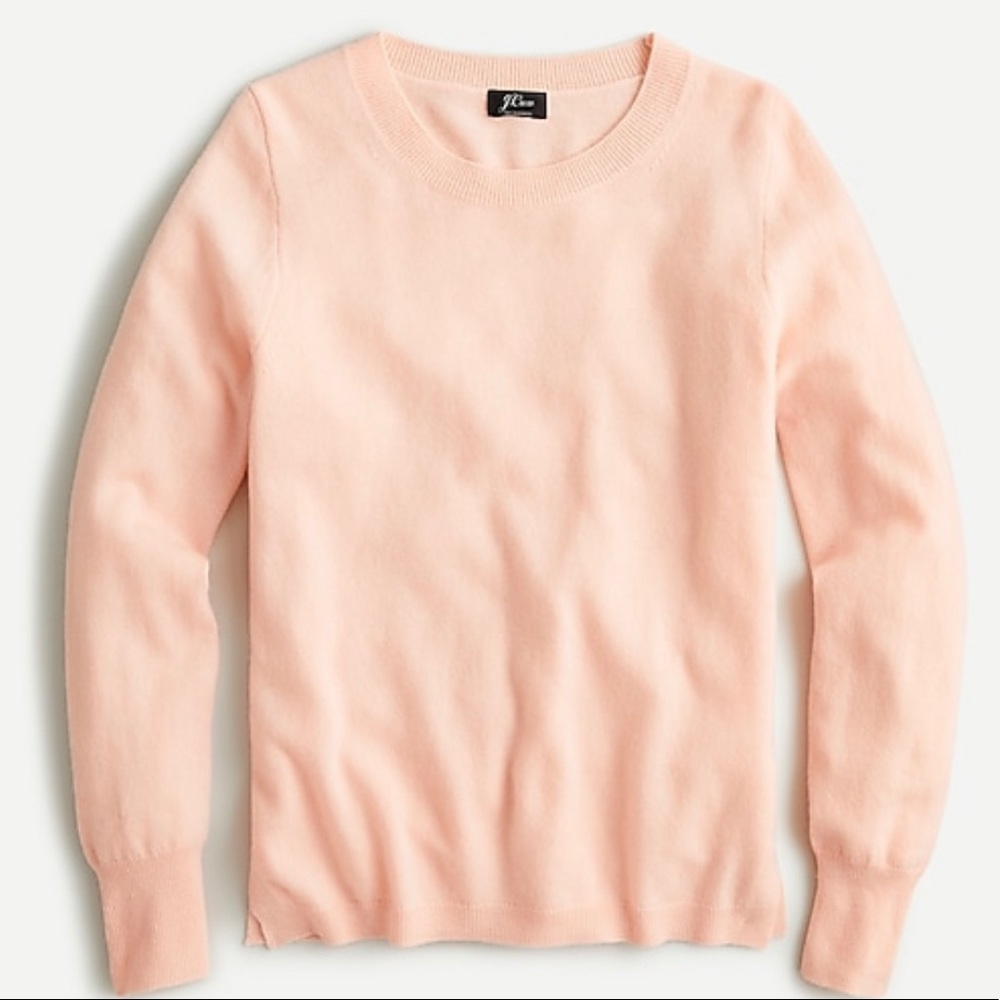 LIGHT MELON Cashmere crewneck sweater